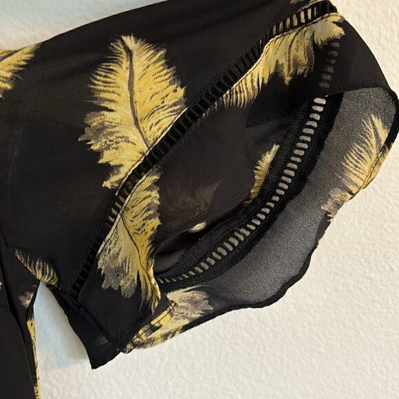 Disney Beauty and the Beast Cold Shoulder Dress Black Gold Size Small - Picture 7 of 13